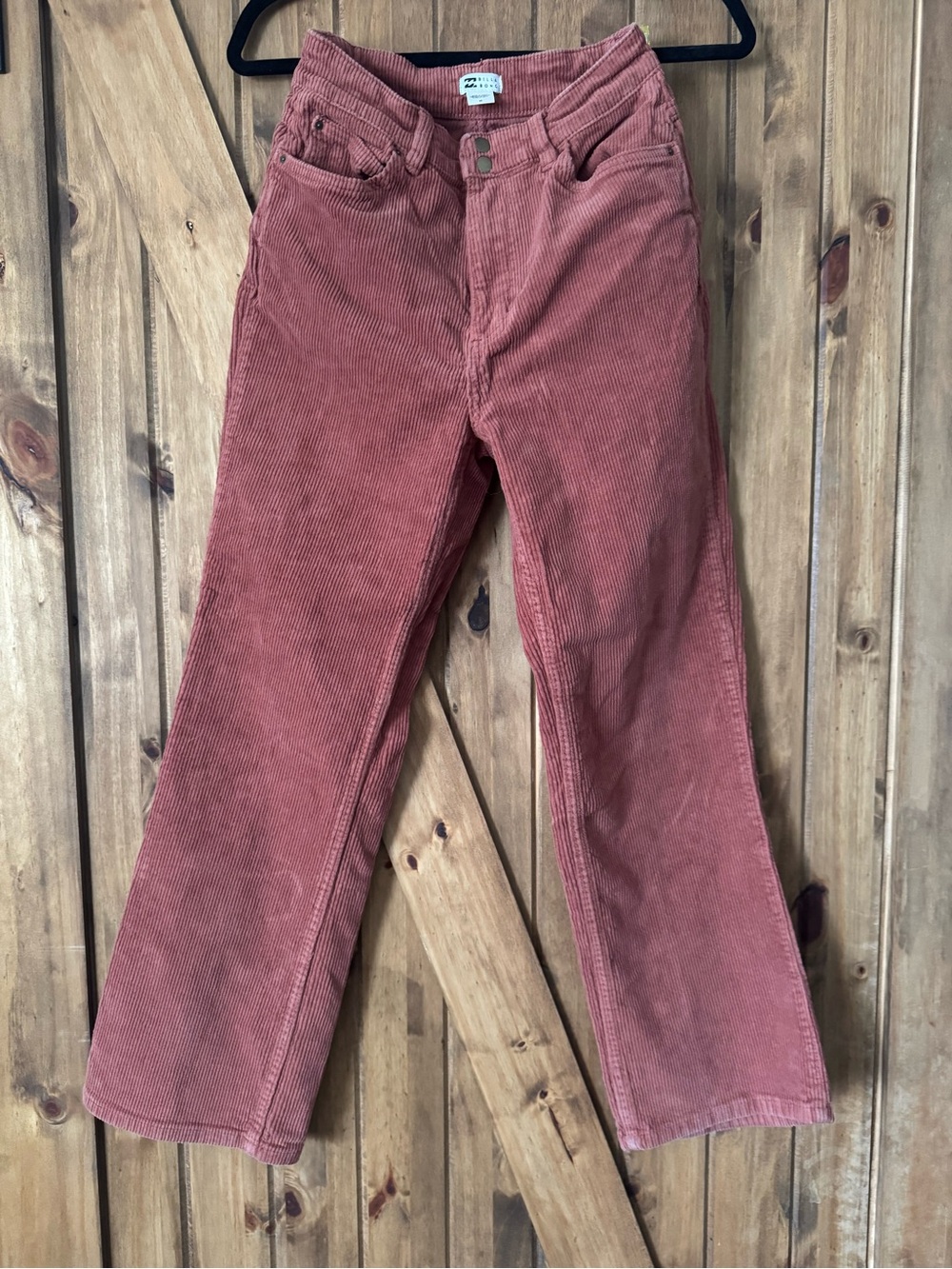 Billabong Corduroy High-Waist Pants in Rust color